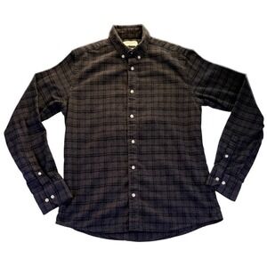 Bruun & Stengade Men's Plaid Flannel Button Down Shirt M Casual Slim Grunge